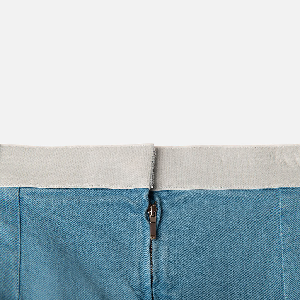 Chanel Blue Denim Velcrow Mini Skirt