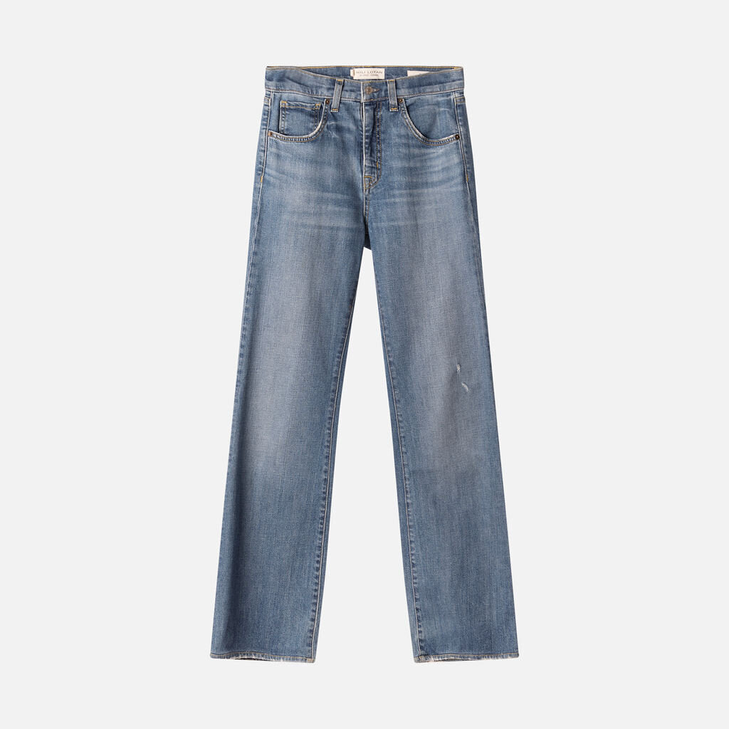 Nili Lotan Blue Denim Wide Leg Jean
