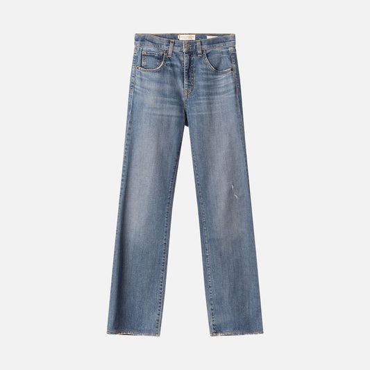 Nili Lotan Blue Denim Wide Leg Jean