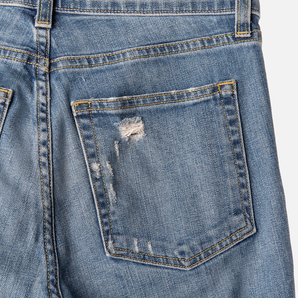 Nili Lotan Blue Denim Wide Leg Jean
