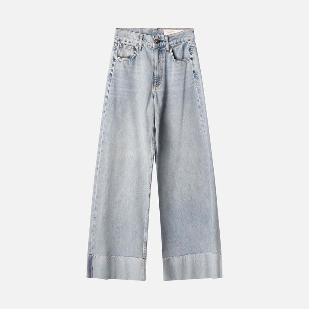 Rag & Bone Blue Denim Light Wash Wide Leg