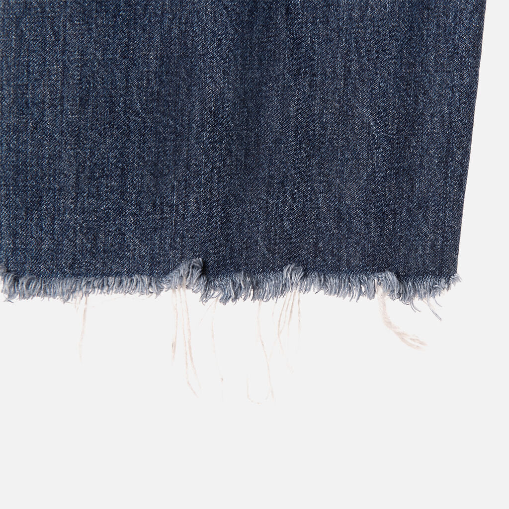 Moussy Vintage Dark Washed Raw Hem Jean