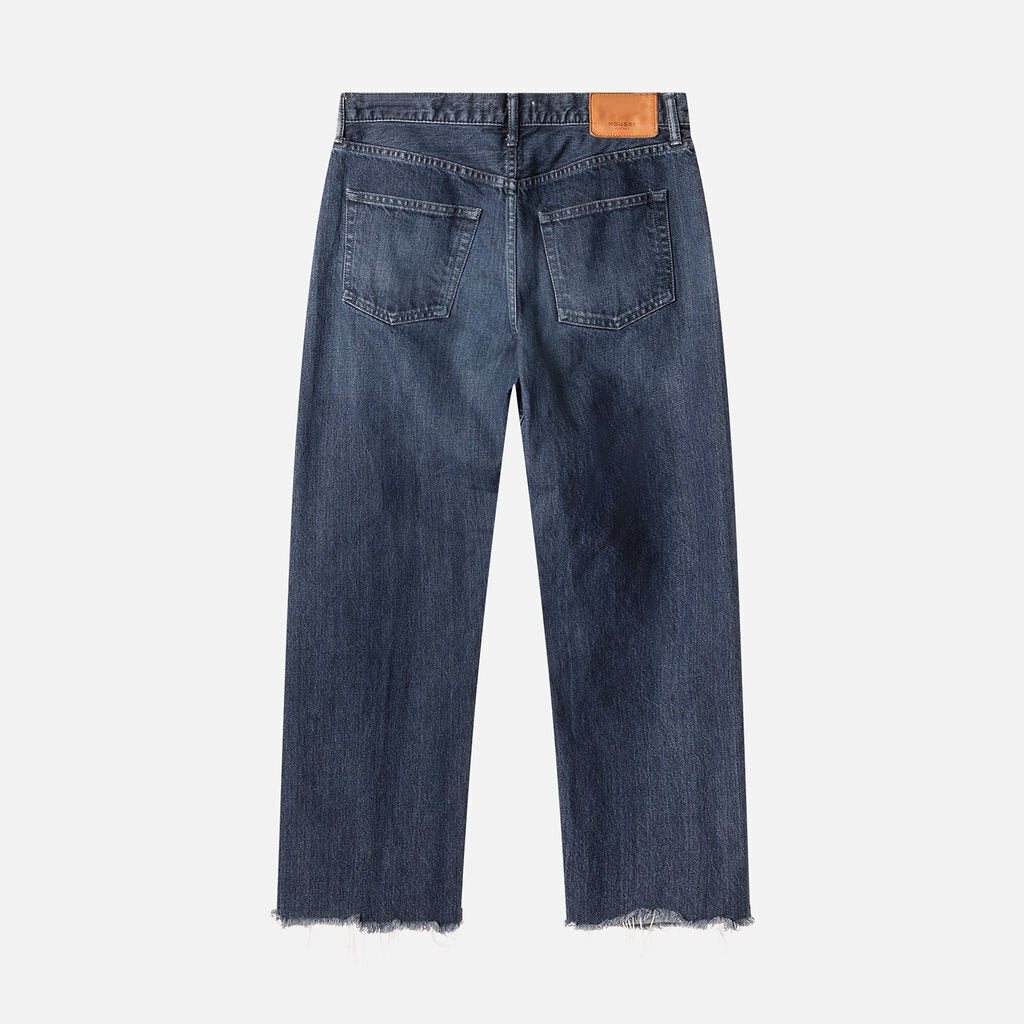 Moussy Vintage Dark Washed Raw Hem Jean