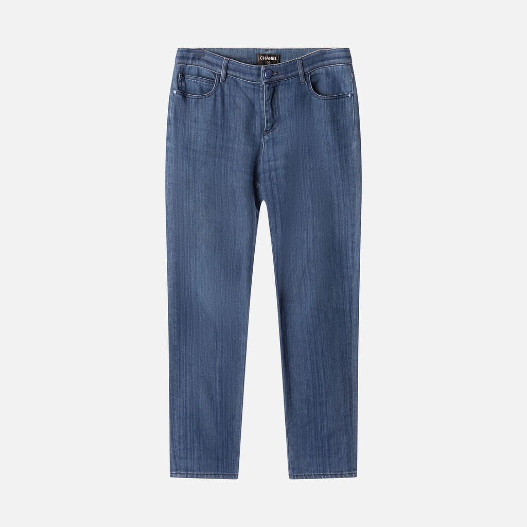 Chanel Blue Straight Leg Jeans