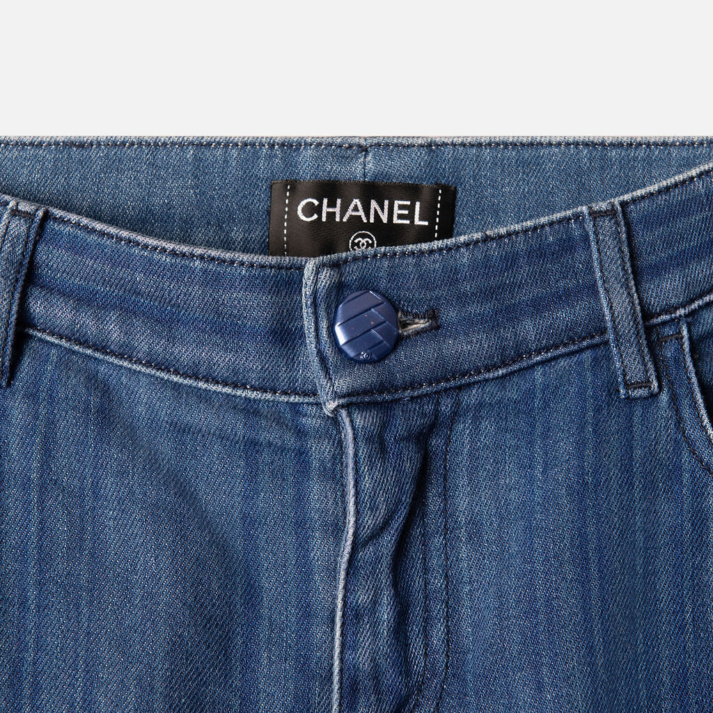 Chanel Blue Straight Leg Jeans