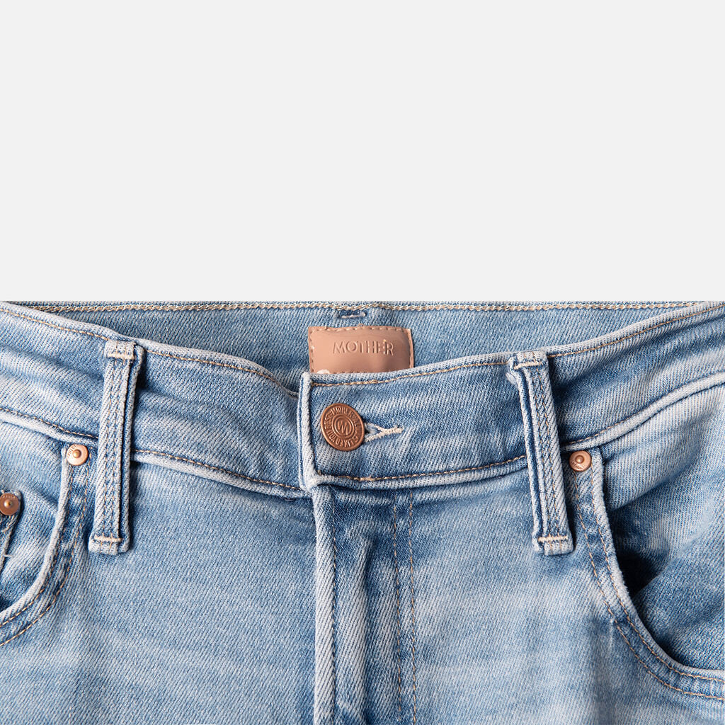 Mother Light Wash Straight Leg Jean