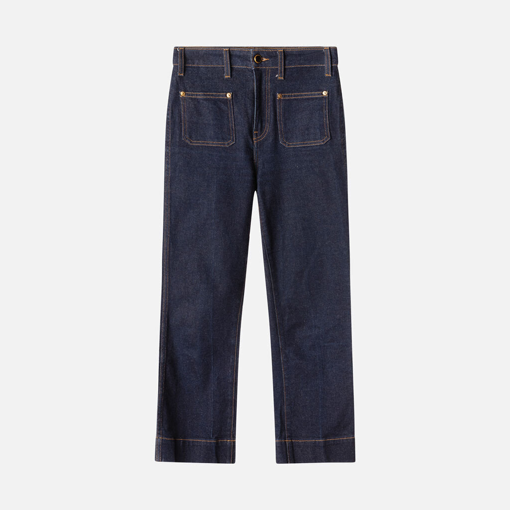 Khaite Dark Wash Straight Jeans