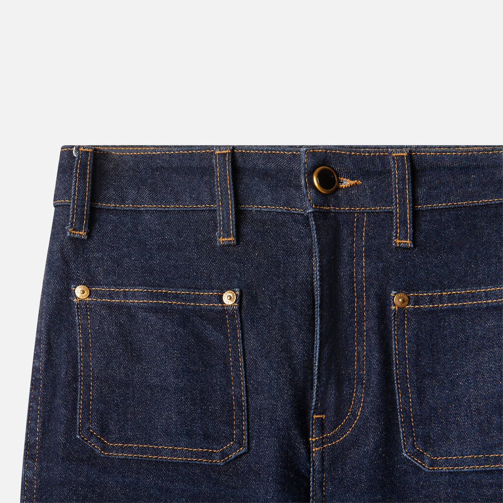 Khaite Dark Wash Straight Jeans