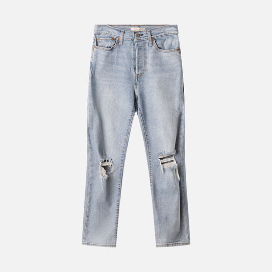 Levi's Blue Straight Leg Distressed Jeans