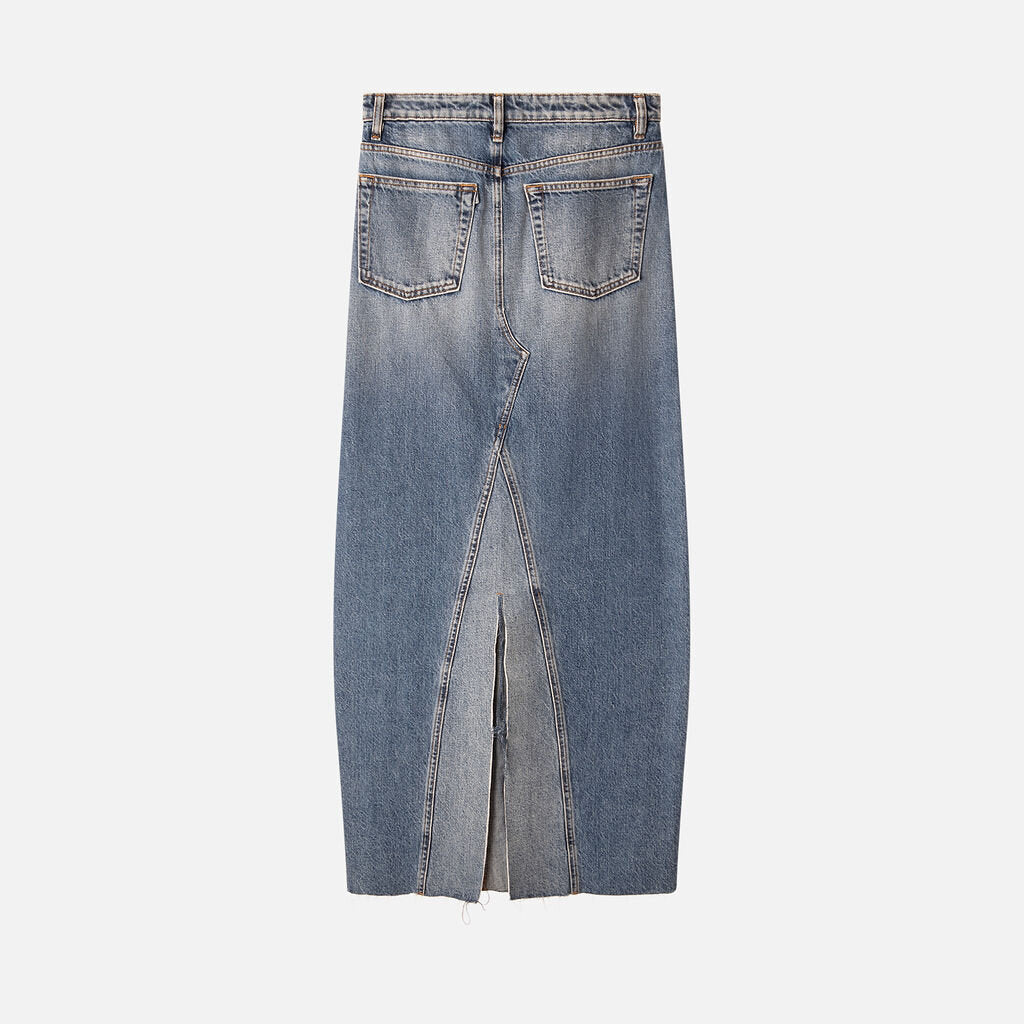 3x1 Blue Denim Long Skirt