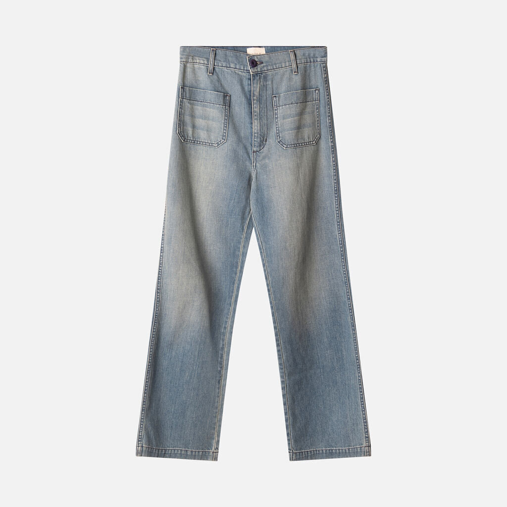 Doen Blue Denim Wide Leg Jeans
