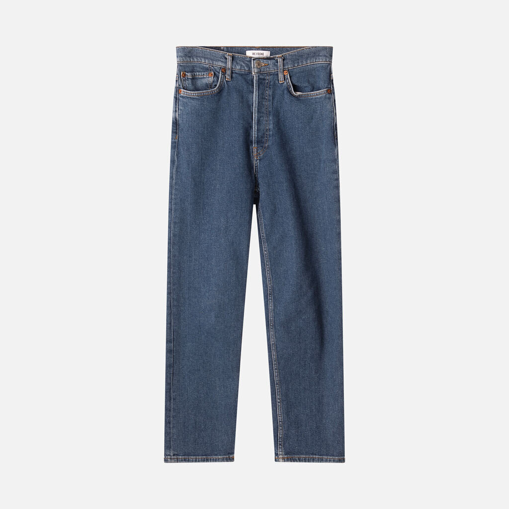 Redone Medium Wash Denim Straight Leg Jean