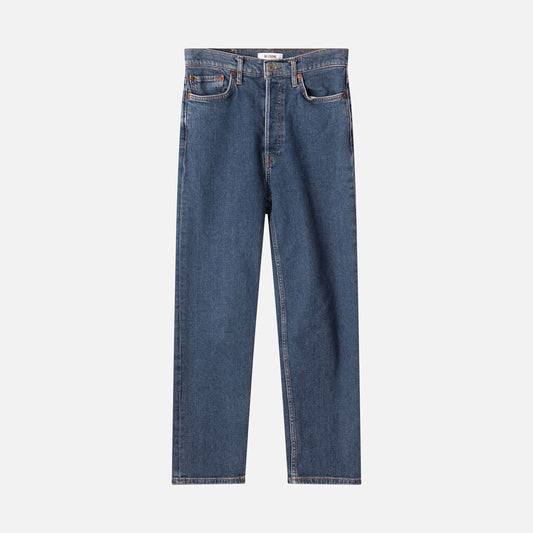 Redone Medium Wash Denim Straight Leg Jean