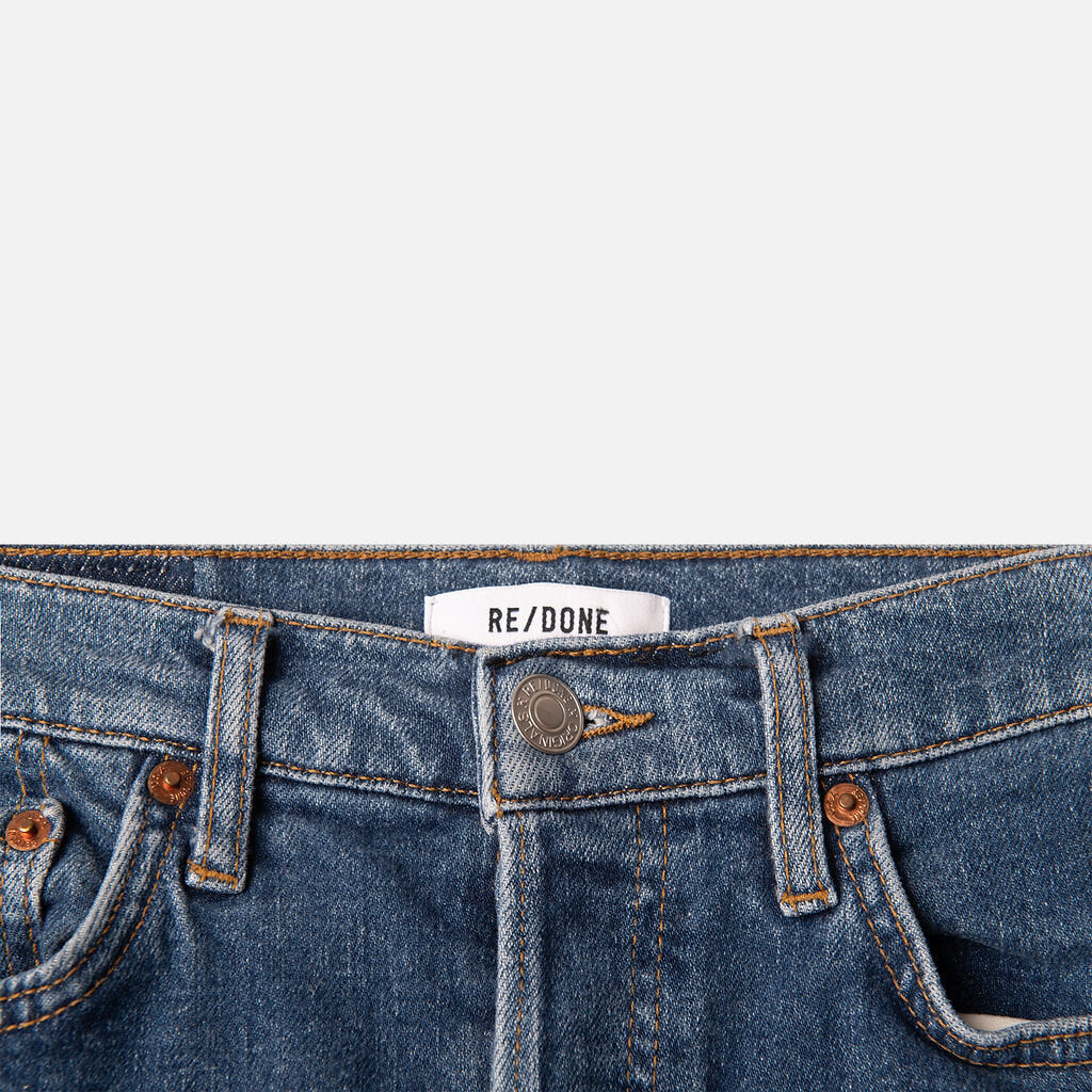 Redone Medium Wash Denim Straight Leg Jean