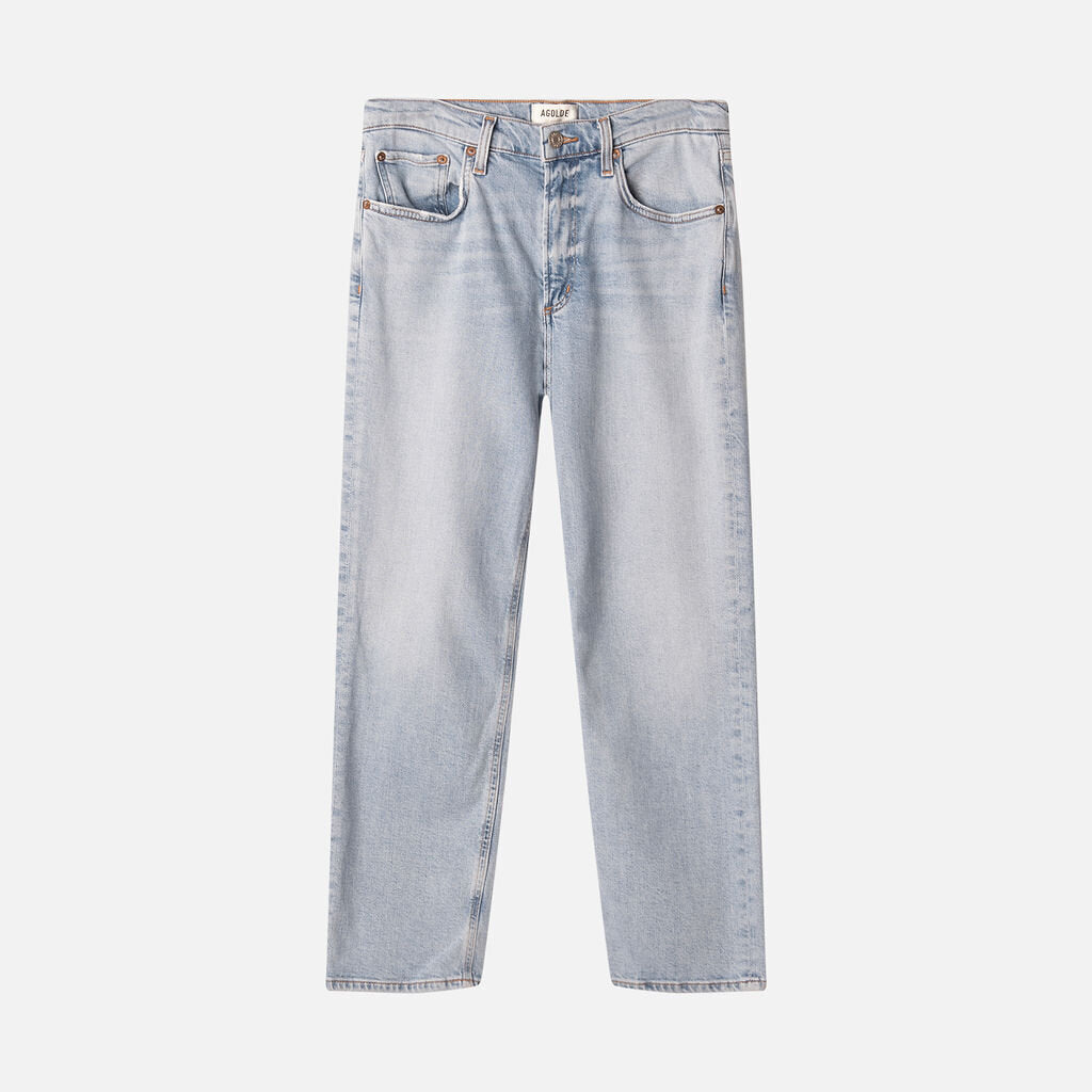 Agolde Light Wash Mid Rise Straight Jeans