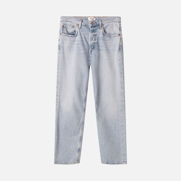 Agolde Light Wash Mid Rise Straight Jeans