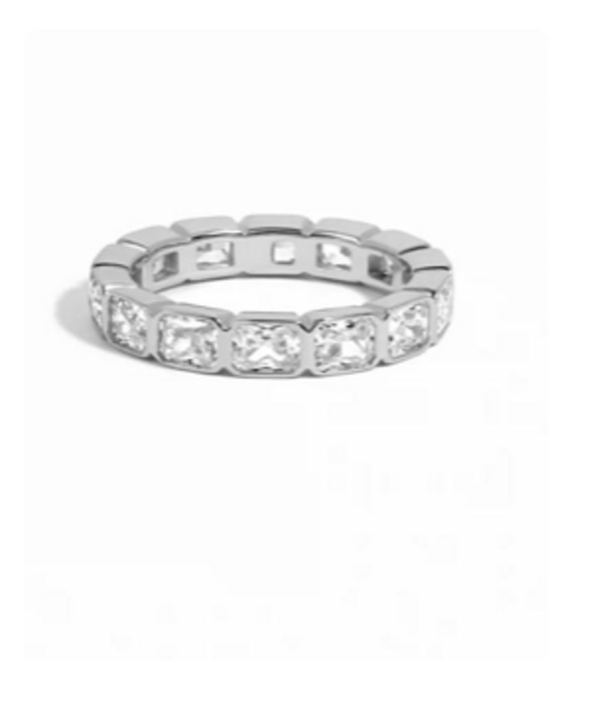 BEZEL EMERALD CUT ETERNITY BAND WG 7'
