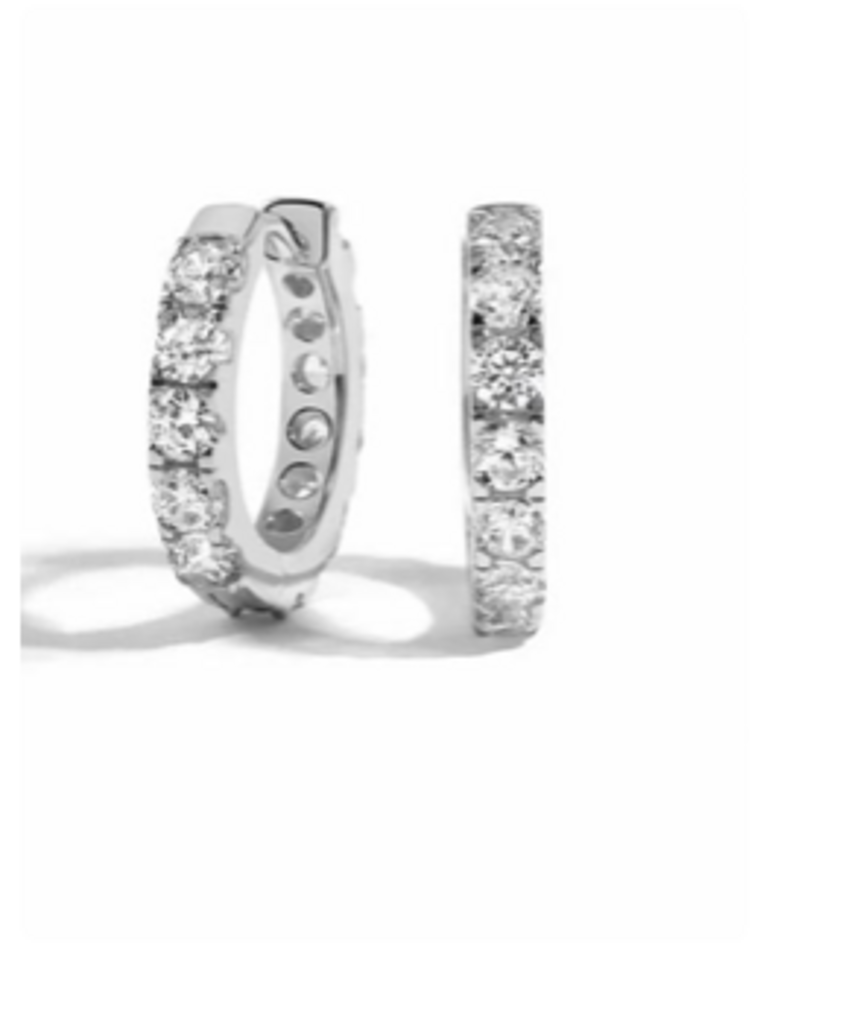 STUDDED HOOP EARRINGS WG
