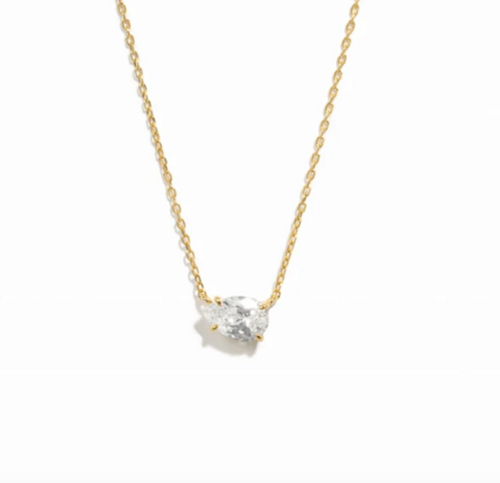 Sideways Pear Necklace YG