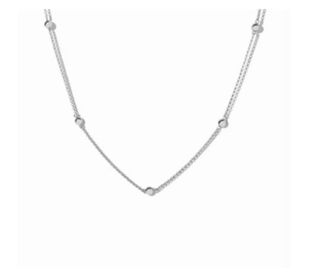 BEADED BALL NECKLACE WG 18'