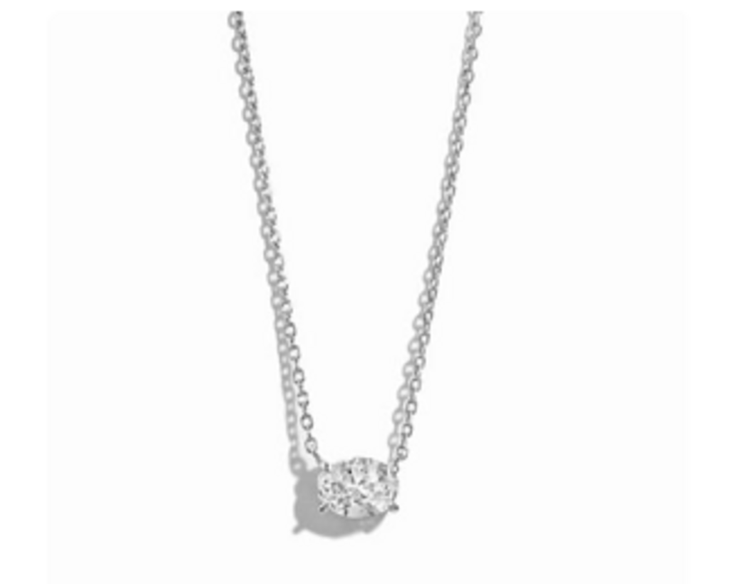 OVAL PENDANT NECKLACE WG
