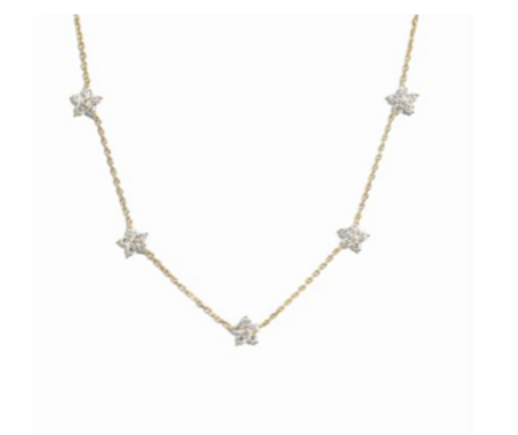 DIAMOND FLOWER NECKLACE YG