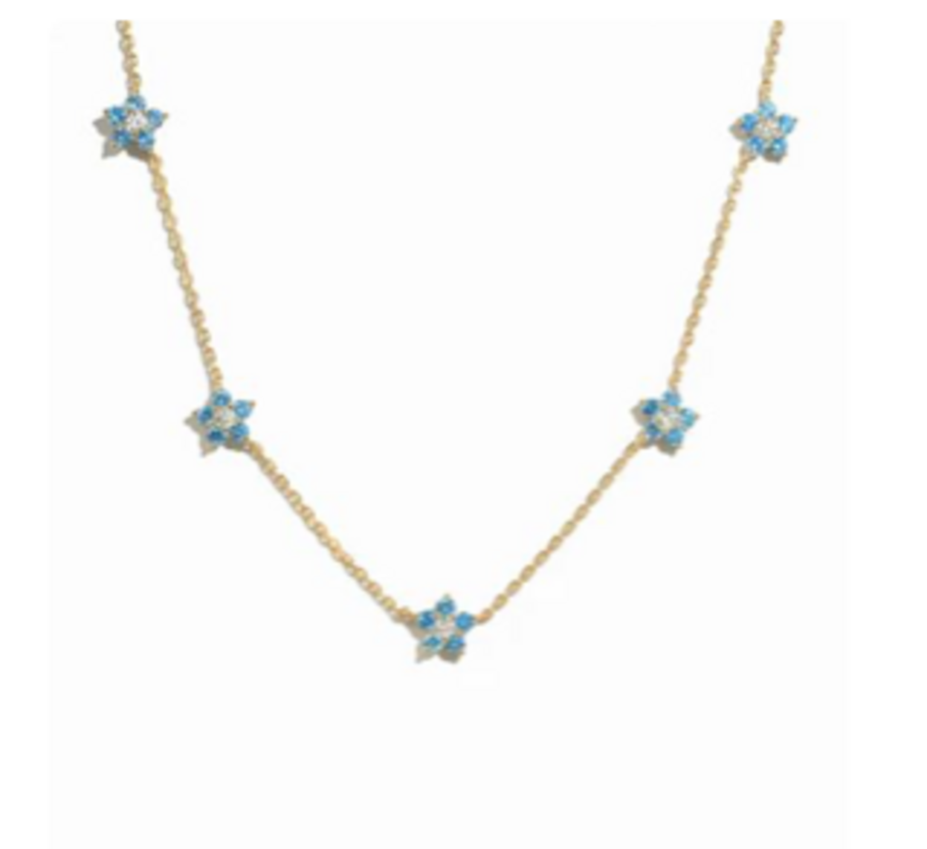 AQUA FLOWER NECKLACE YG