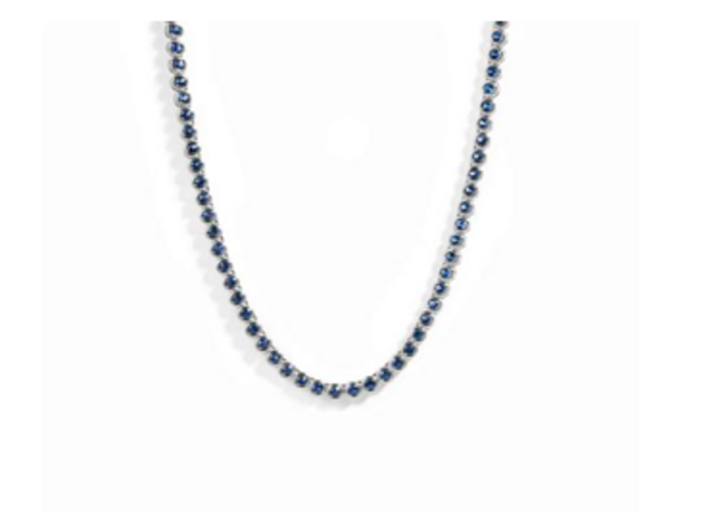 SAPPHIRE BEZEL TENNIS NECKLACE WG