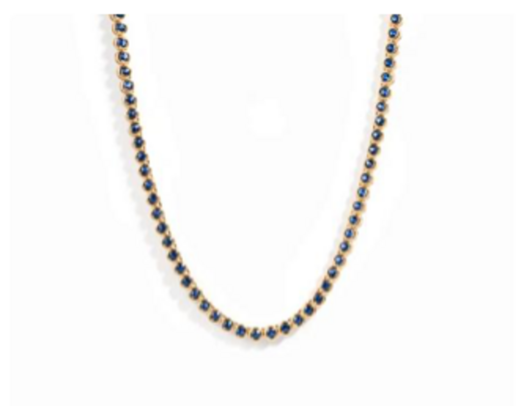 SAPPHIRE BEZEL TENNIS NECKLACE YG