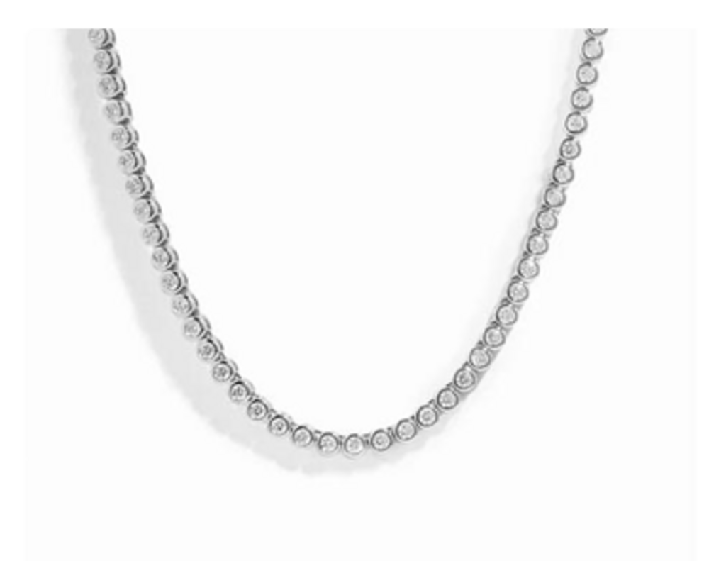 3MM ROUND BEZEL TENNIS NECKLACE WG