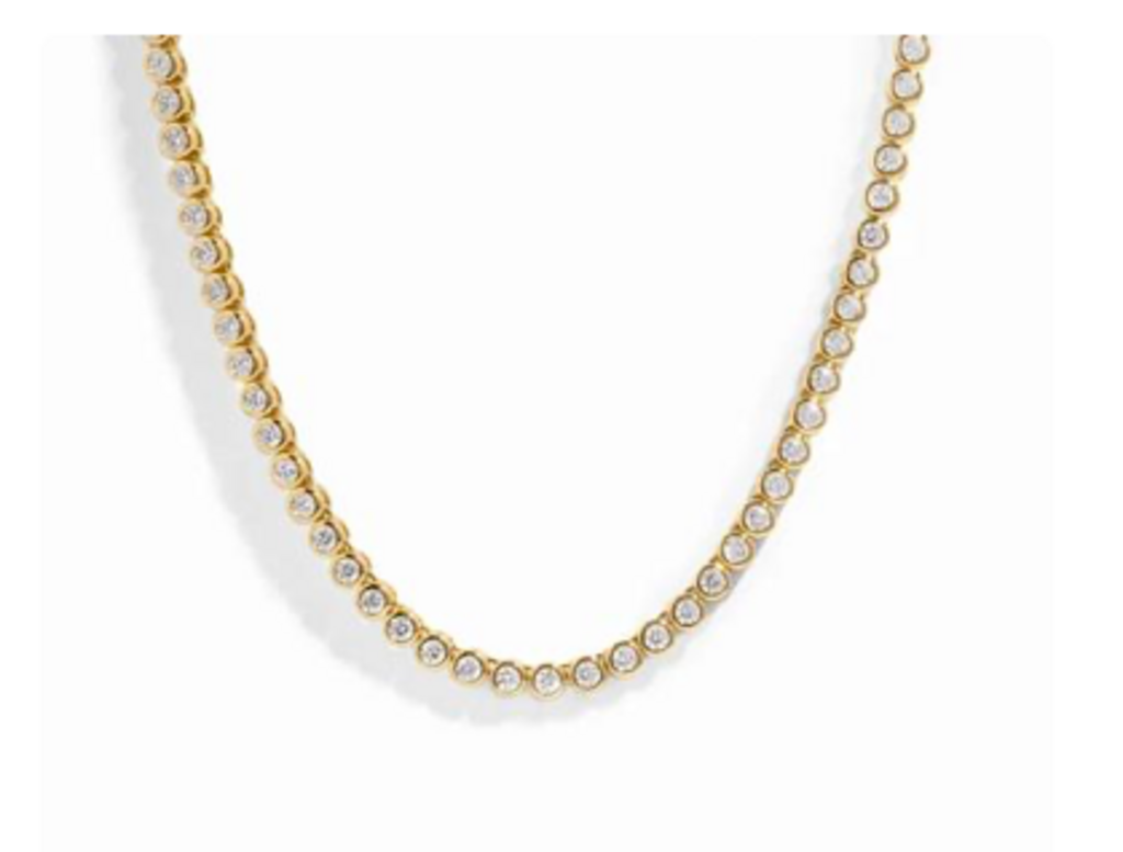 3MM ROUND BEZEL TENNIS NECKLACE YG