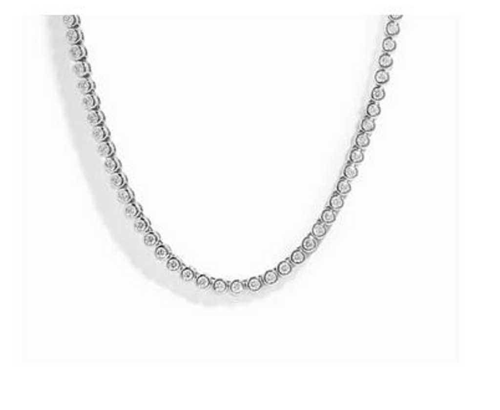 3MM ROUND BEZEL TENNIS NECKLACE WG