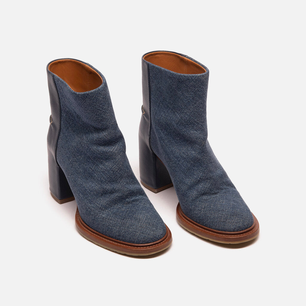 Chloe Denim Heeled Boots