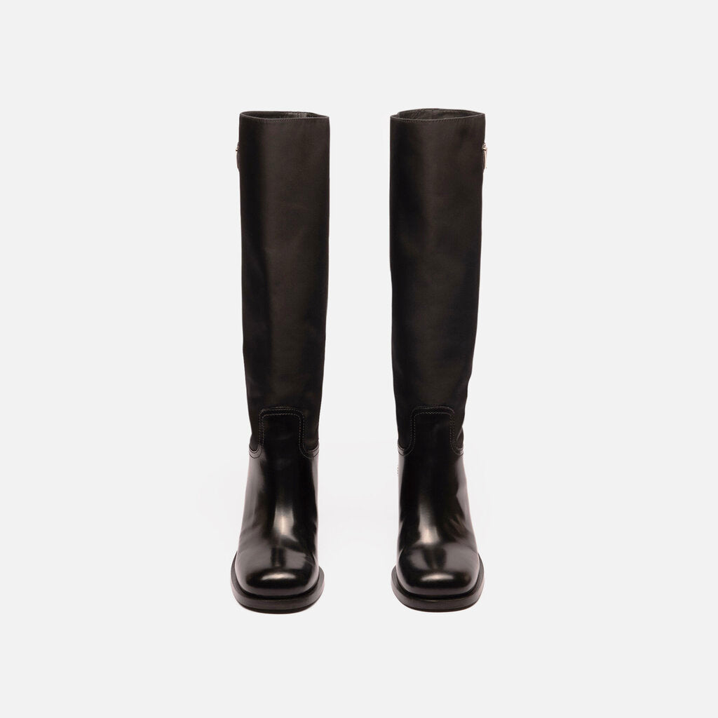 Prada Boot High Leather Nylon