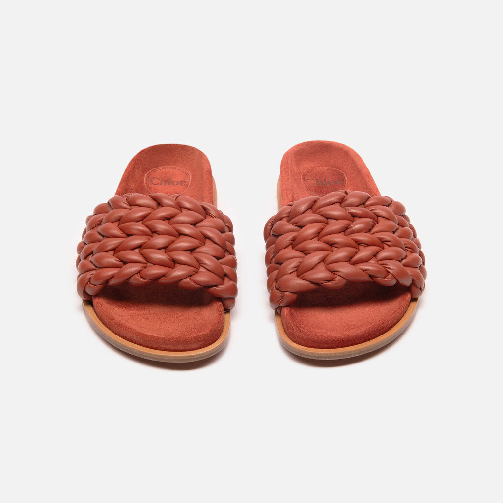 Chloe Red Braided Leather Slide
