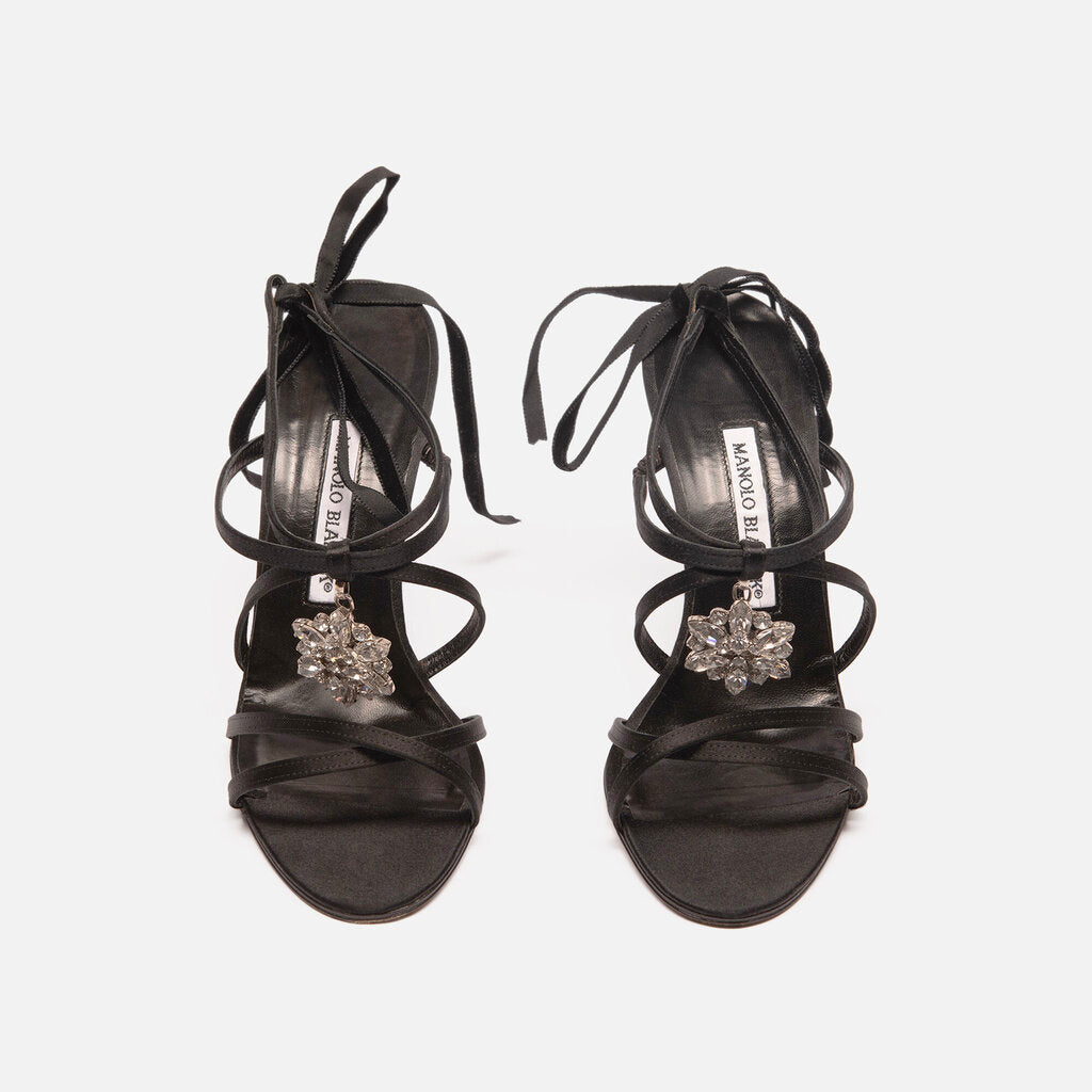 Manolo Blahnik Black Crystal Heel