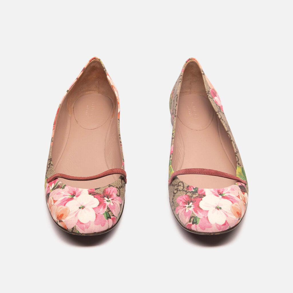 Gucci Flora GG Canvas MaryJane Flat, 36.5