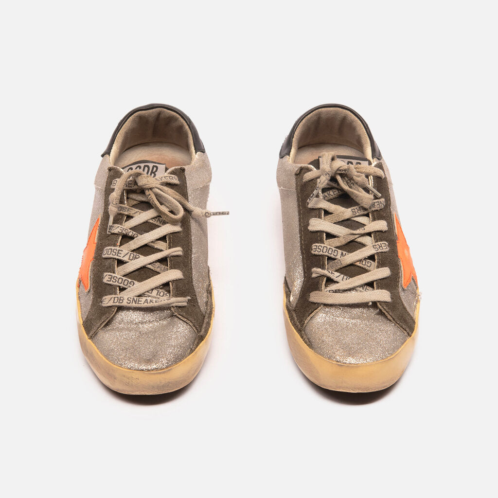 Golden Goose Silver Orange Star Sneaker