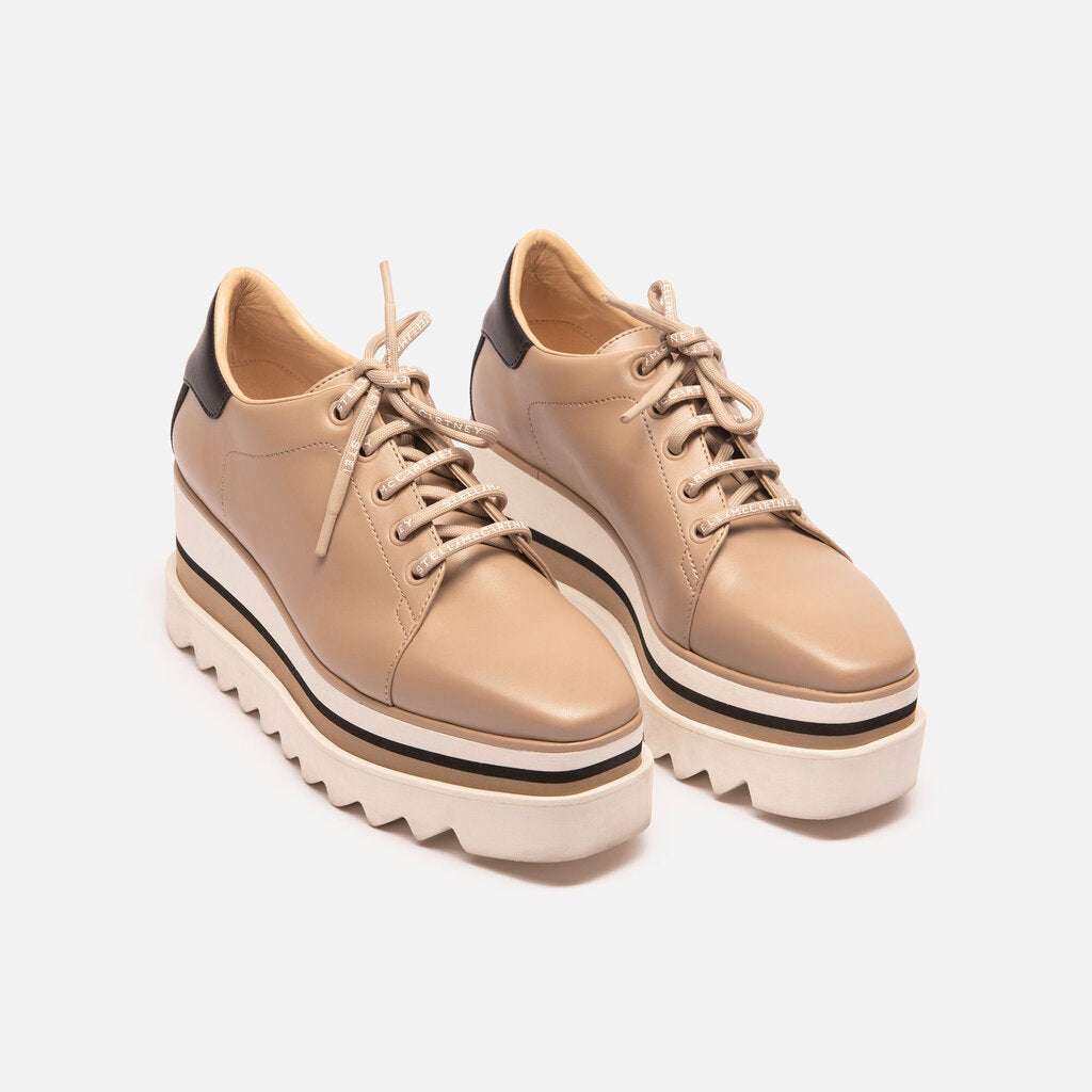 Stella McCartney Tan/Black Leather Platform Sneaker