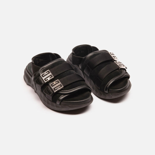 Givenchy Black Leather Chunky Sandals