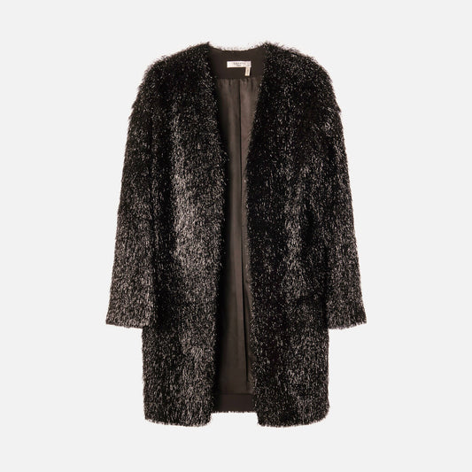 Lanvin Black Poly Tinsel Trench Coat