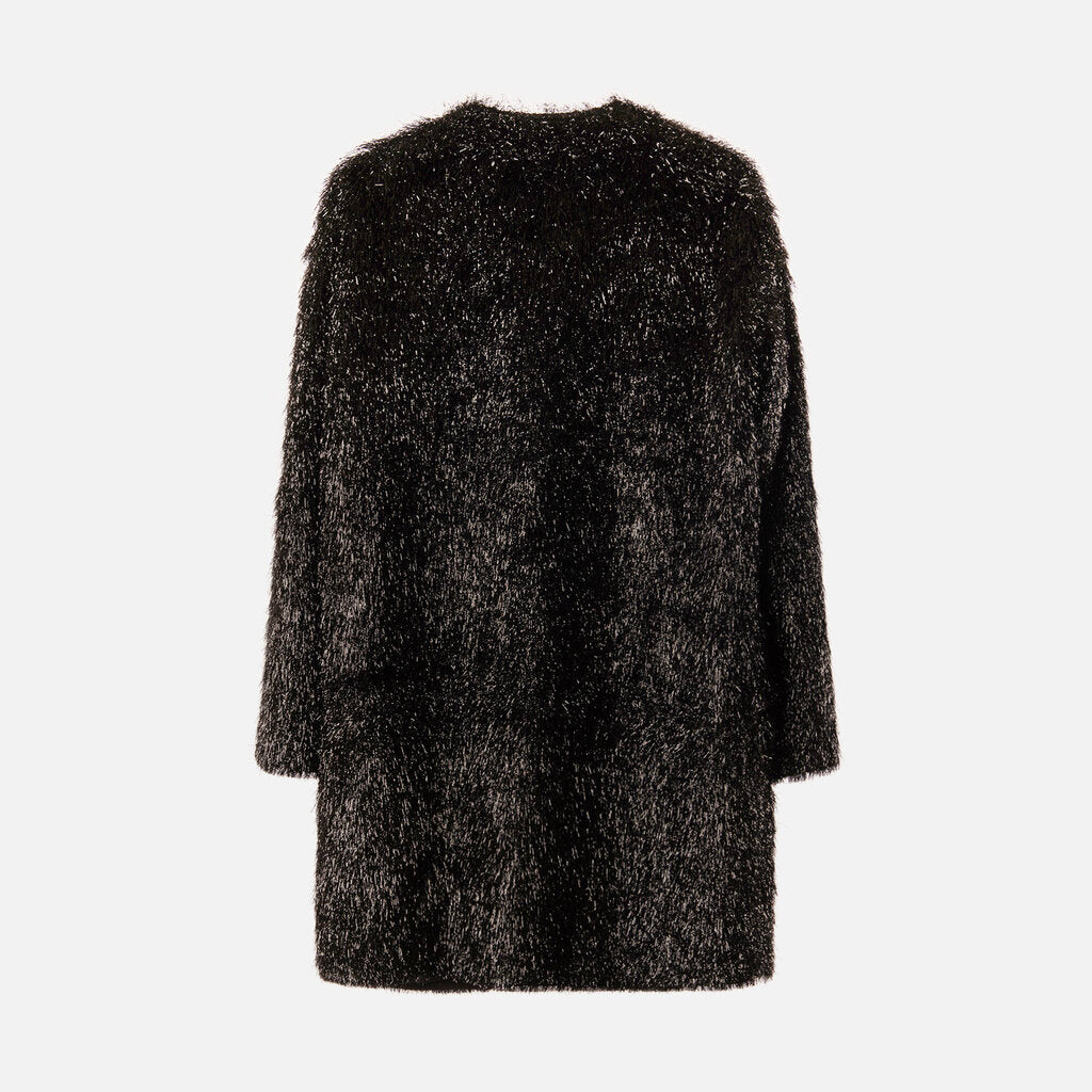 Lanvin Black Poly Tinsel Trench Coat