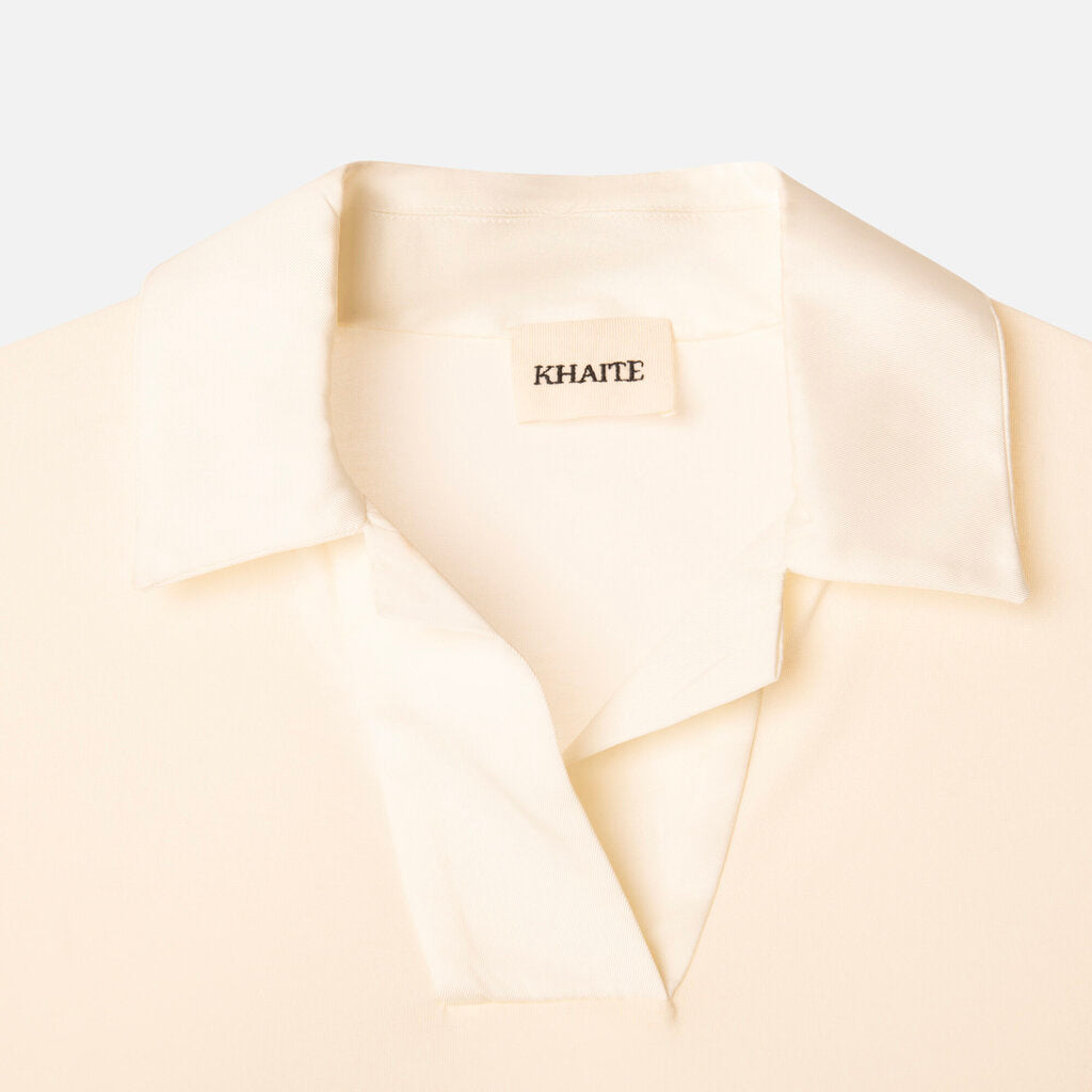 Khaite Cream Cotton Polo Shirt