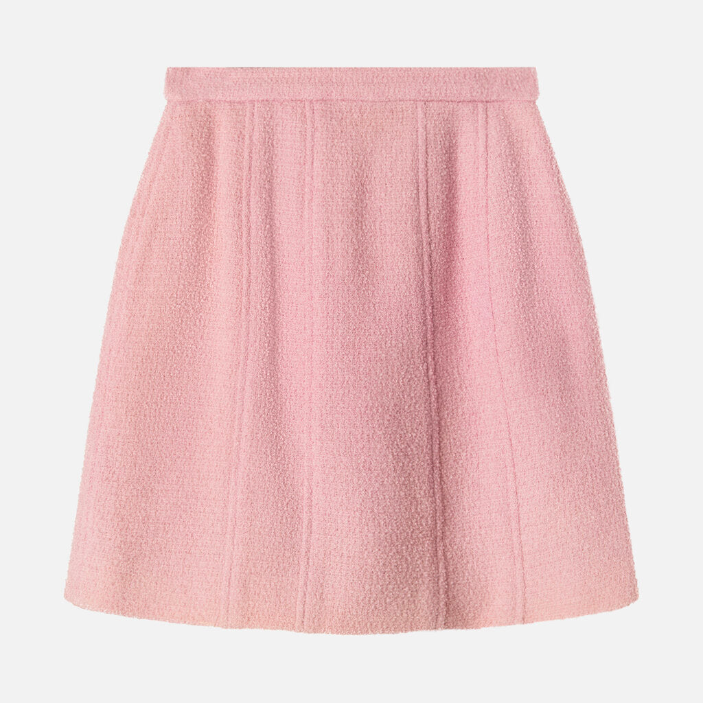 Chanel Boutique Pink Wool Mini Skirt