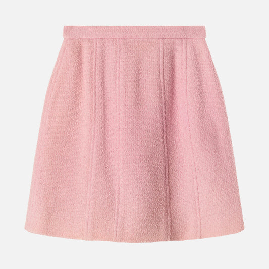 Chanel Boutique Pink Wool Mini Skirt