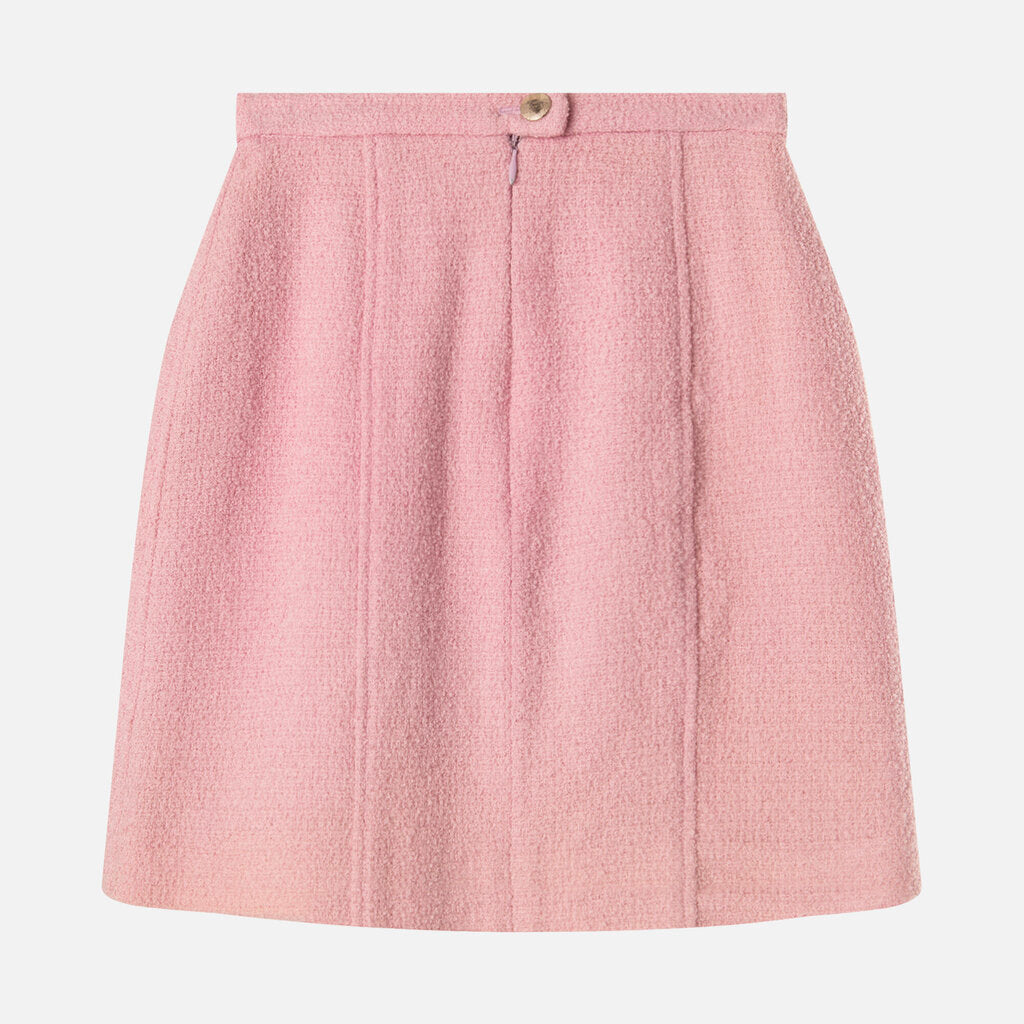Chanel Boutique Pink Wool Mini Skirt