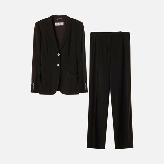 Max Mara Black Wool/Silk Blazer + Pant