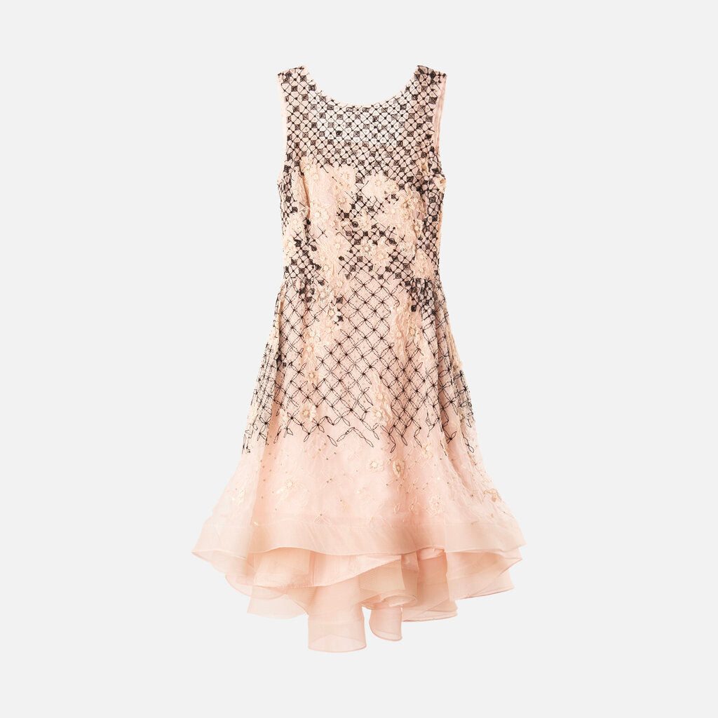 Dennis Basso Pink Sequin Mini Dress