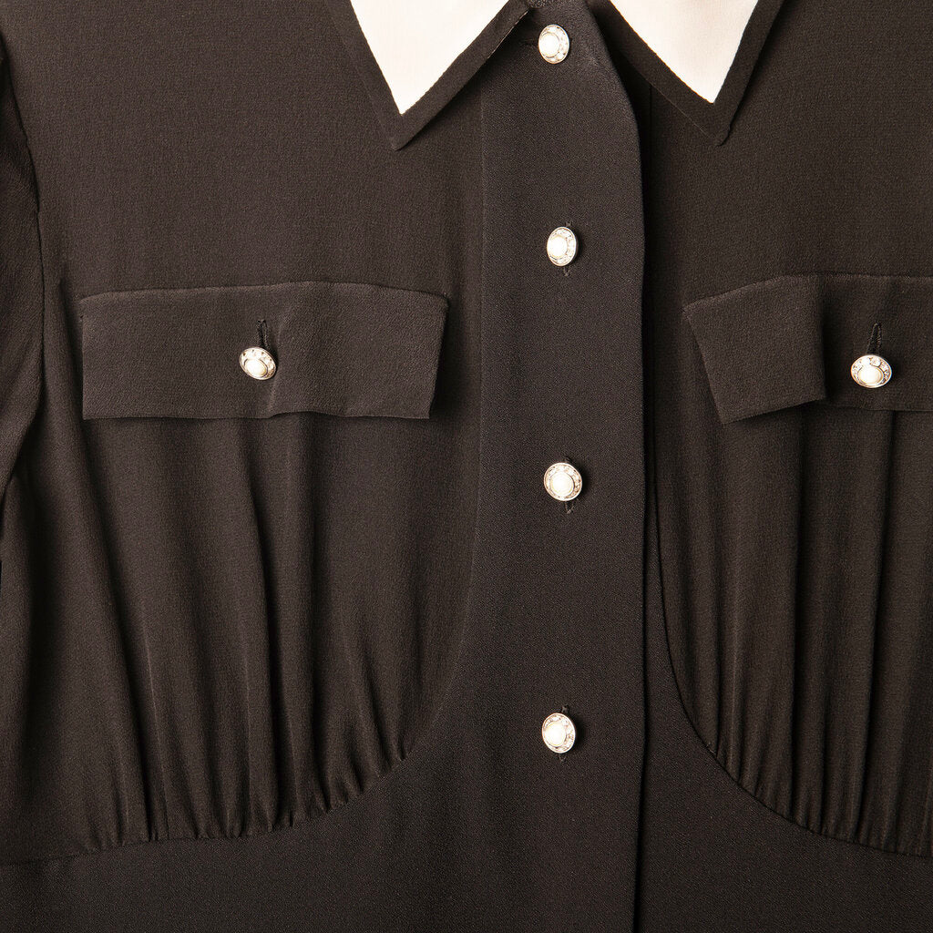 Miu Miu Black Viscose Pleated Dress