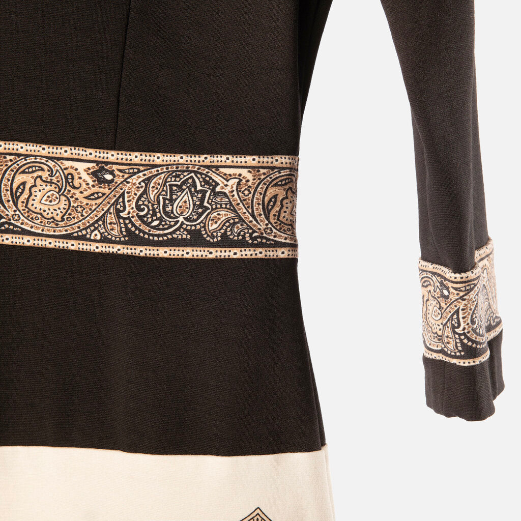 Etro Black Viscose/Wool Paisley Dress